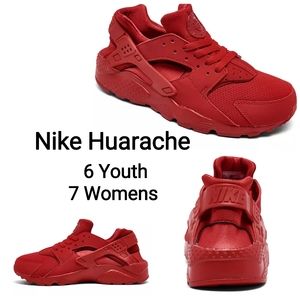 6Y- Nike Huarache -NO BOX- Run GS Youth Triple Red Running Sneakers 654275-600-